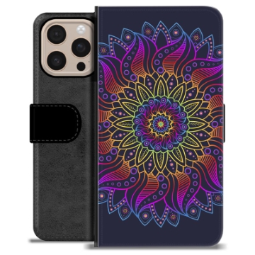 iPhone 16 Pro Max Premijum Futrola-Novčanik - Šarena Mandala