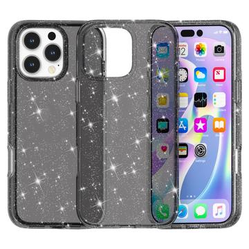iPhone 16 Pro Max Stylish Glitter Series Hibridna Maska - Crna