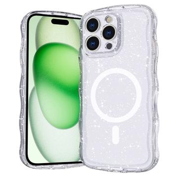 iPhone 16 Pro Max Wave-Edge Laser Glitter MagSafe Case - Clear