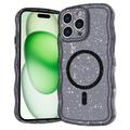 iPhone 16 Pro Max Wave-Edge Laser Glitter MagSafe Case - Translucent Black