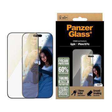 iPhone 16 Pro PanzerGlass EyeCare Ultra-Wide Fit EasyAligner Tempered Glass Screen Protector - Black Edge