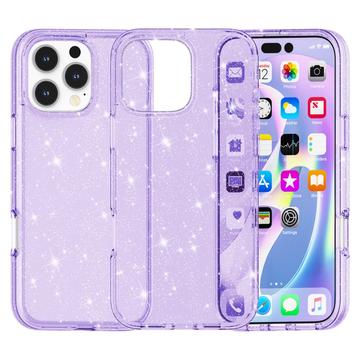 iPhone 16 Pro Stylish Glitter Series Hibridna Maska - Ljubičasta