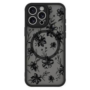iPhone 16 Pro Stylish Protective Magnetic Case - Ink Flowers