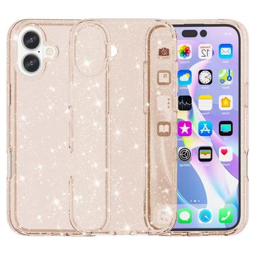iPhone 16 Stylish Glitter Series Hibridna Maska - Zlatna