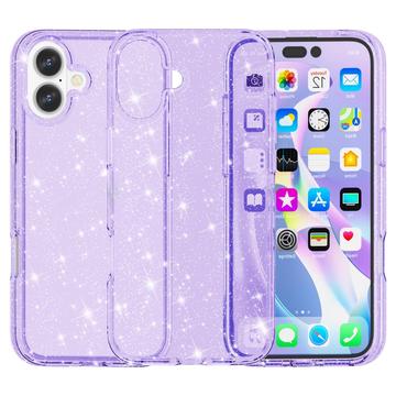 iPhone 16 Stylish Glitter Series Hibridna Maska - Ljubičasta