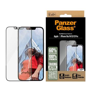 iPhone 16e/14/13/13 Pro PanzerGlass Ultra-Wide Fit EasyAligner Zaštitno Staklo - Crne Ivice