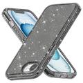 iPhone 16e Stylish Glitter Series Hibridna Maska - Crna