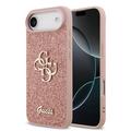 iPhone Air Guess Fixed Glitter 4G Metal Logo Maska - Roze