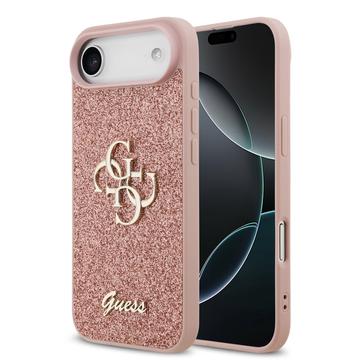 iPhone Air Guess Fixed Glitter 4G Metal Logo Maska - Roze
