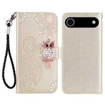 iPhone Air Owl Rhinestone Wallet Case