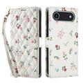iPhone Air Rhombic Floral Wallet Case - Roses