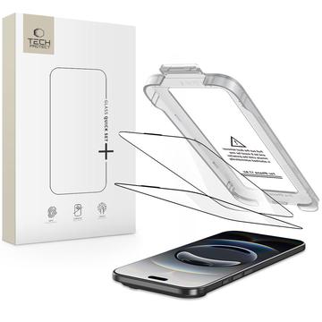 iPhone Air Tech-Protect Quick Set+ 2-Pack Tempered Glass Screen Protector - Clear