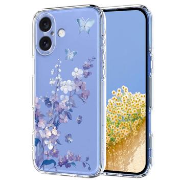 iPhone 17 Floral Pattern TPU Case - Purple