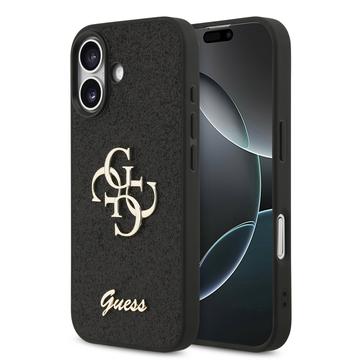 iPhone 17 Guess Fixed Glitter 4G Metal Logo Maska - Crna