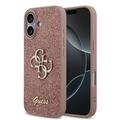 iPhone 17 Guess Fixed Glitter 4G Metal Logo Maska - Roze