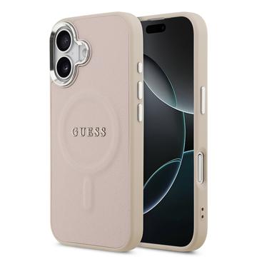 iPhone 17 Guess Saffiano Hibridna Maska - MagSafe Kompatibilnost - Roze
