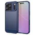 iPhone 17 Pro Brushed TPU Case - Carbon Fiber - Blue