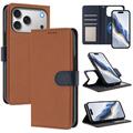 iPhone 17 Pro Detachable Wallet Case with MagSafe, RFID Protection & Hand Strap - Brown / Blue