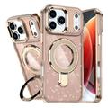 iPhone 17 Pro Glitter Hybrid Case with Kickstand - MagSafe Compatible - Desert Gold
