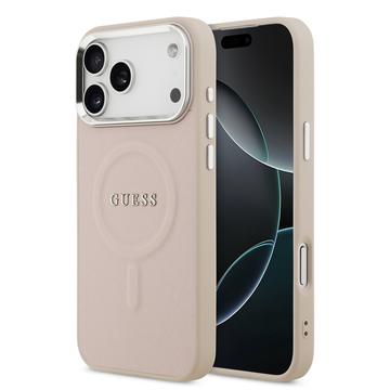 iPhone 17 Pro Guess Saffiano Hibridna Maska - MagSafe Kompatibilnost - Roze