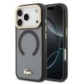 iPhone 17 Pro Lacoste Frosted Finish Gold Logo Hybrid Case - MagSafe Compatible - Black