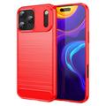 iPhone 17 Pro Max Brushed TPU Case - Carbon Fiber - Red