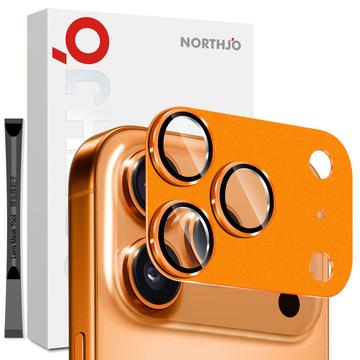 iPhone 17 Pro Max Northjo Full Protection Matte Metal and Tempered Glass Camera Lens Protector - Orange