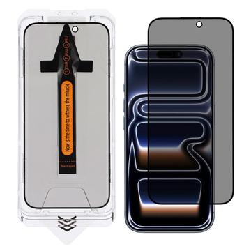 iPhone 17 Pro Max Privacy Tempered Glass Screen Protector with Installation Tool - 9H - Black Edge