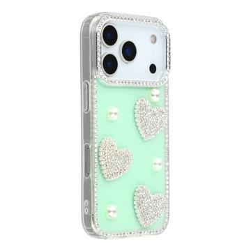 iPhone 17 Pro Max Sparkling Love and Pearl Hybrid Case