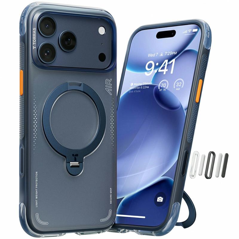 Torras Casing iPhone 17 Pro Max Torras Ostand Q3 Air MagSafe Case - Midnight Blue