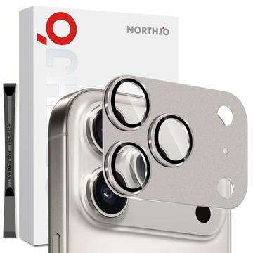 iPhone 17 Pro Northjo Full Protection Matte Metal and Tempered Glass Camera Lens Protector - Grey
