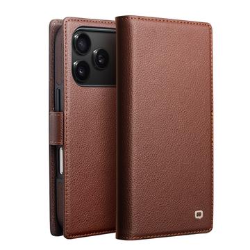 iPhone 17 Pro Qialino 2-in-1 Detachable Wallet Leather Case - MagSafe Compatible - Brown