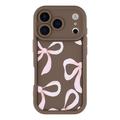 iPhone 17 Pro Stylish Shockproof TPU Case with Raised Edges - Brown / Big Bow