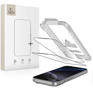 iPhone 17 Pro Tech-Protect Quick Set+ 2-Pack Tempered Glass Screen Protector - Clear