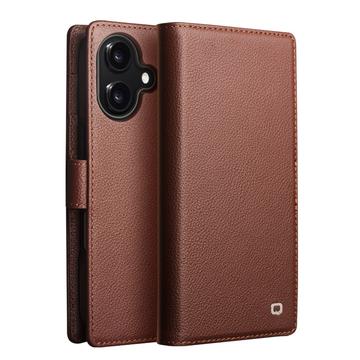 iPhone 17 Qialino 2-in-1 Detachable Wallet Leather Case - MagSafe Compatible - Brown