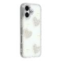 iPhone 17 Sparkling Love and Pearl Hybrid Case - White