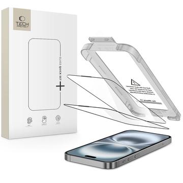 iPhone 17 Tech-Protect Quick Set+ 2-Pack Tempered Glass Screen Protector - Clear
