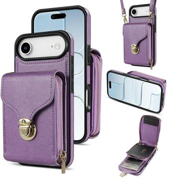 iPhone Air All-in-One Case with Wallet & Strap - Purple