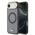 iPhone 17 Lacoste Frosted Finish Gold Logo Hybrid Case - MagSafe Compatible - Black