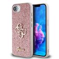 iPhone 16e Guess Fixed Glitter 4G Metal Logo Maska - Roze