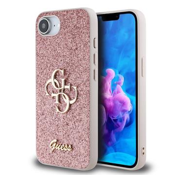 iPhone 16e Guess Fixed Glitter 4G Metal Logo Maska - Roze